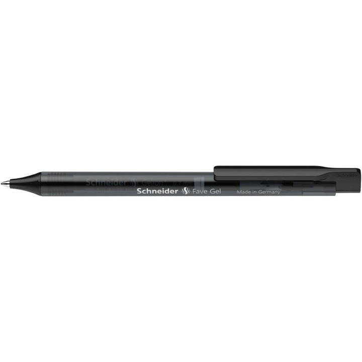 Pix cu gel Schneider Fave, cu mecanism, 0.7 mm, negru
