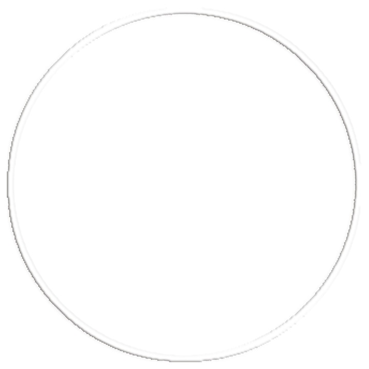 Cerc gimnastica Amila Hula Hoop, Polietilena, 70 cm, Alb