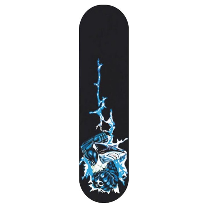Skateboard Shark, Amila, 78,5x20x9cm, ABEC-9, Negru/Albastru
