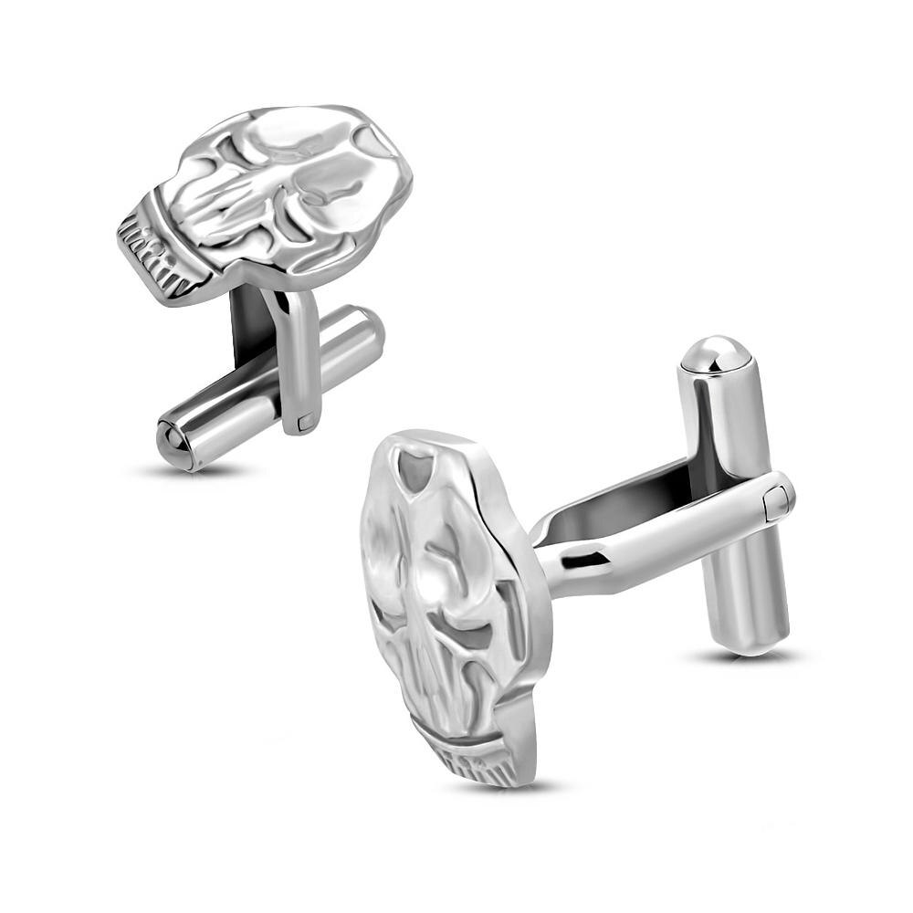 Butoni Biker din otel inox cu cranii Argintiu - BeSpecial