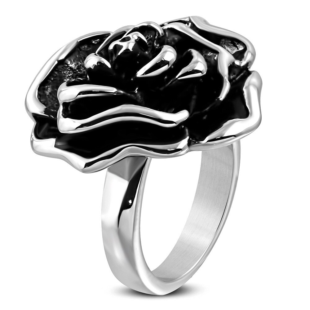 Inel otel inox in forma de trandafir, Diametru 17.3 mm, BeSpecial, ISL1019