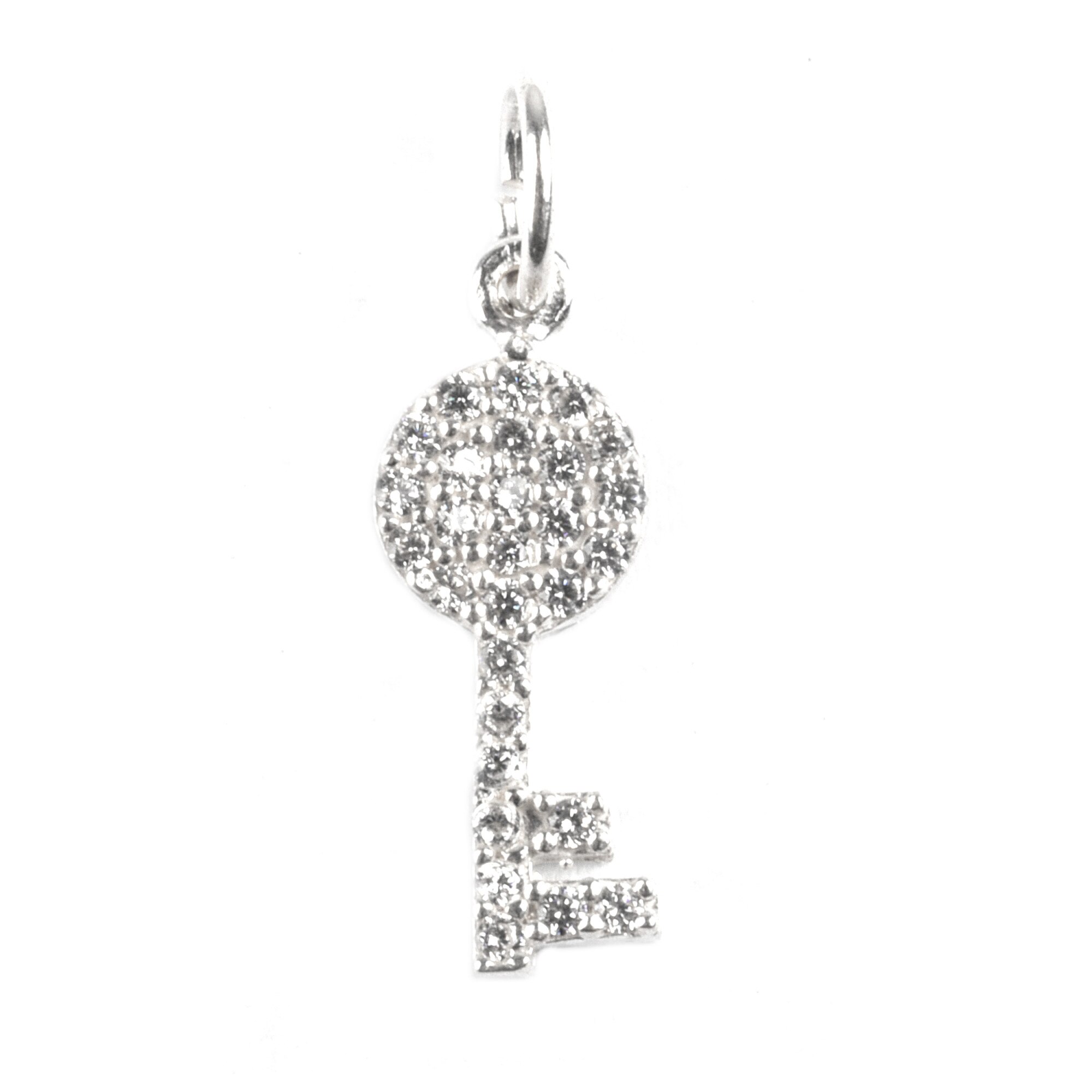 Pandantiv Cheie cu pietre, Argint 925, 2,3 cm x 0,7 cm