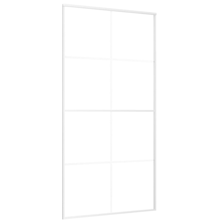 Плъзгаща се врата vidaXL, ESG стъкло и алуминий, 102,5x205 см, Бяла, 27.6 Kg