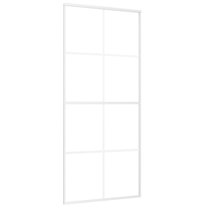 Usa glisanta vidaXL, alb, 90x205 cm, sticla ESG mata si aluminiu, 24.34 kg