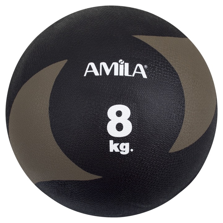 Minge medicinala Amila Original, Cauciuc, 8 kg, Negru/Maro