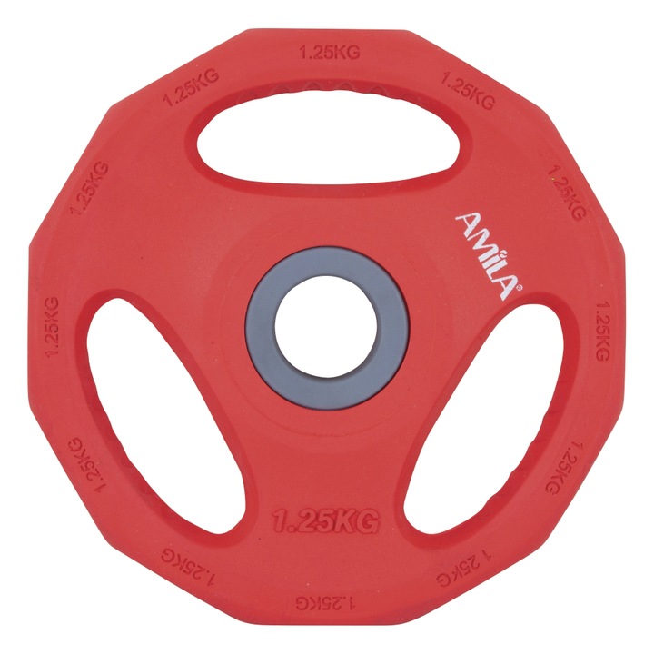 Disc Amila, Capac din cauciuc, 1.25 kg, Diametru inel 30 mm, Rosu