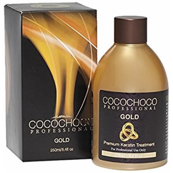 Tratament keratina Gold, Cocochoco, 250 ml, Negru/Auriu