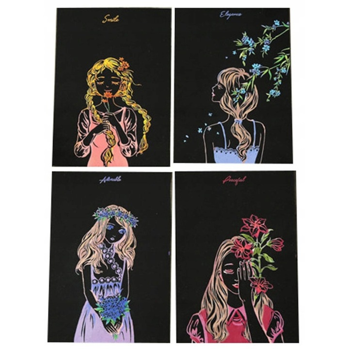 Set 4 imagini colorate, Frumusete, Moments, 20x15 cm, Multicolor