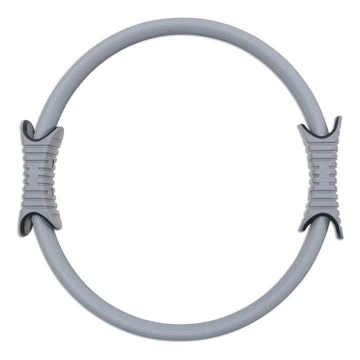 Inel pilates, Amila, 88153, Fibra de sticla/EVA, Rezistenta medie, 35 cm, Gri