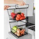 Cos Pentru Fructe Si Legume, Vilde, 31x26x22 cm, Metalic, Stabil, Practic, Confortabil, Are Doua Manere Amplasate Lateral, Materiale De Inalta Calitate, Negru