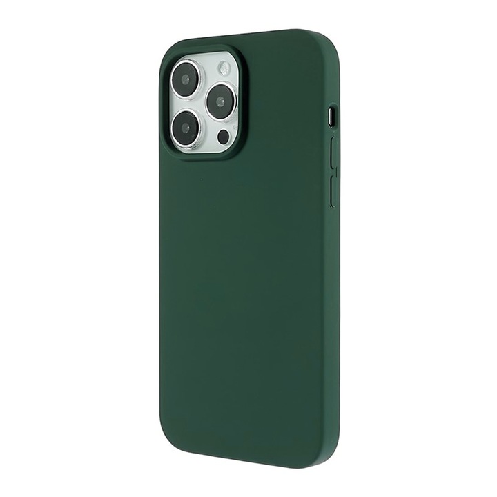 Szilikon tok Apple iPhone 14 telefonhoz, TPU, Next Level intelligens védelem, ultra biztonságos kamera, sötétzöld