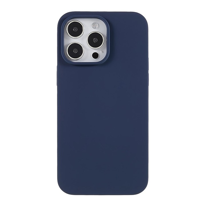 Szilikon tok, Apple iPhone 14 telefonhoz, szilikon TPU, Next Level intelligens védelem, ultra biztonságos kamera, sötétkék