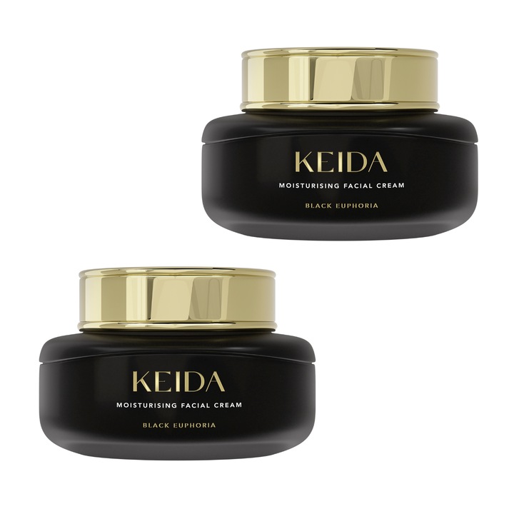 Crema hidratanta pentru fata, antirid, pete pigmentare, KEIDA SKIN cu Retinol si Acid Hialuronic pentru toate tipurile de ten, 2 buc x 55 ml