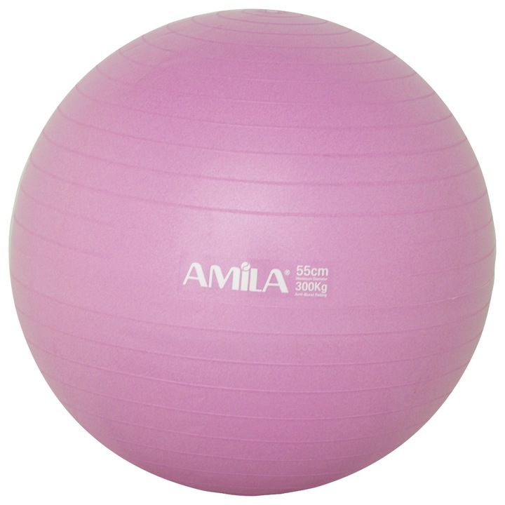 Minge fitness Amila, PVC, 55cm, 1kg, Roz