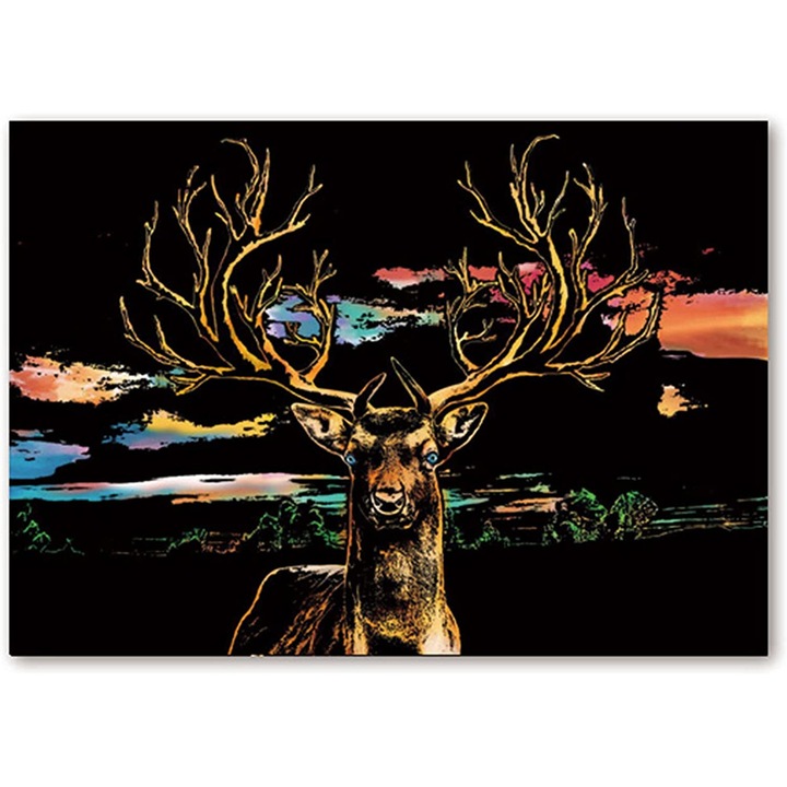 Set Imagine Scratch, Caprioara magnifica, Moments, 40.5x28.5 cm, Multicolor