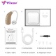 Aparat Auditiv reincarcabil, cu acumulator Vixev, 130 dB Amplificator de sunet, Hipoacuzie Medie-Severa, 4 adaptoare ureche, incarcator si carcasa protectie incluse, Nude