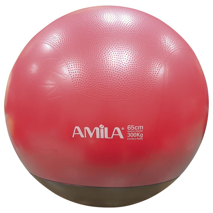 Minge fitness Amila, PVC, 65cm, 1.1kg, Rosu/Gri