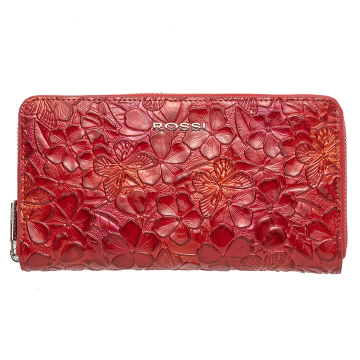 Дамско портмоне Rossi, RSC0420, Червено, С цветя