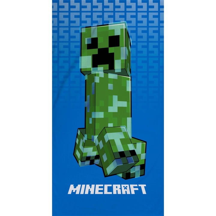 Prosop din bumbac 70x140 Minecraft Creeper
