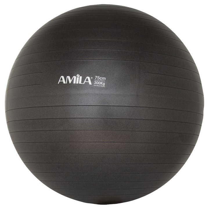 Minge fitness Amila, PVC, 75cm, 1.7kg, Negru
