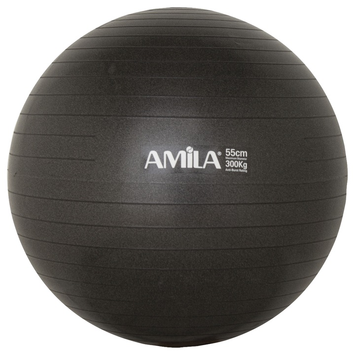 Minge fitness Amila, PVC, 55cm, 1kg, Negru