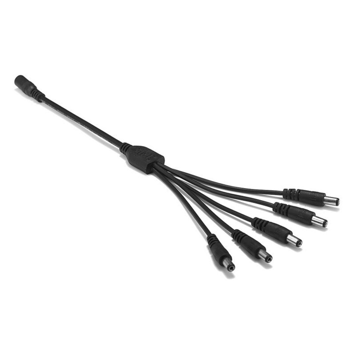 Spliter DeTech cu 5 iesiri pentru alimentator DVR si camere de supraveghere