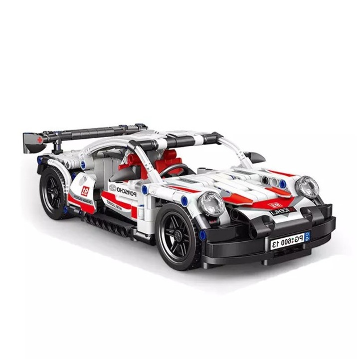 Masina sport de constructor pentru copii Gama alb, Sonne Home