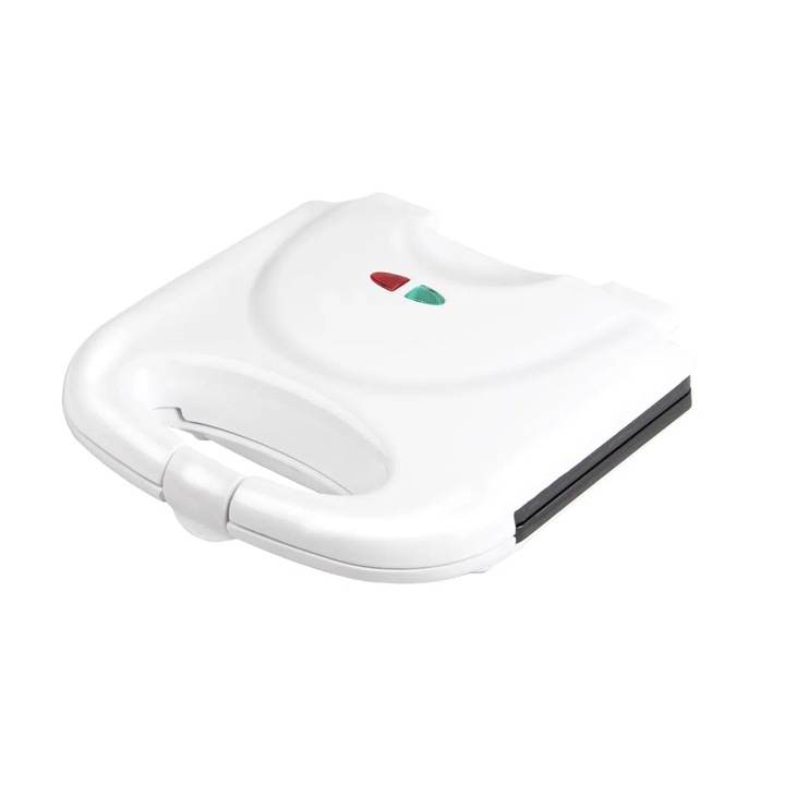 Sandwich-maker, Rosberg, Aluminiu, 800W, Gratar, 2 toast, Alb