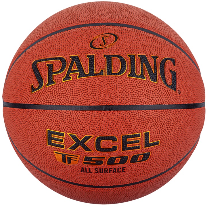 Minge de baschet, Spalding, Excel TF-500, Piele sintetica, Marime 7, Portocaliu
