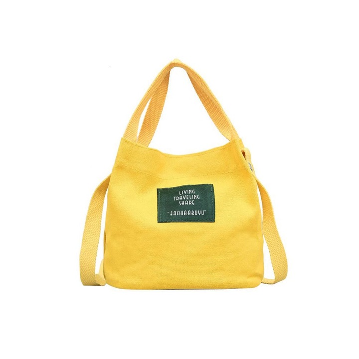 Дамска чанта за през рамо, тип пощальонска, жълт