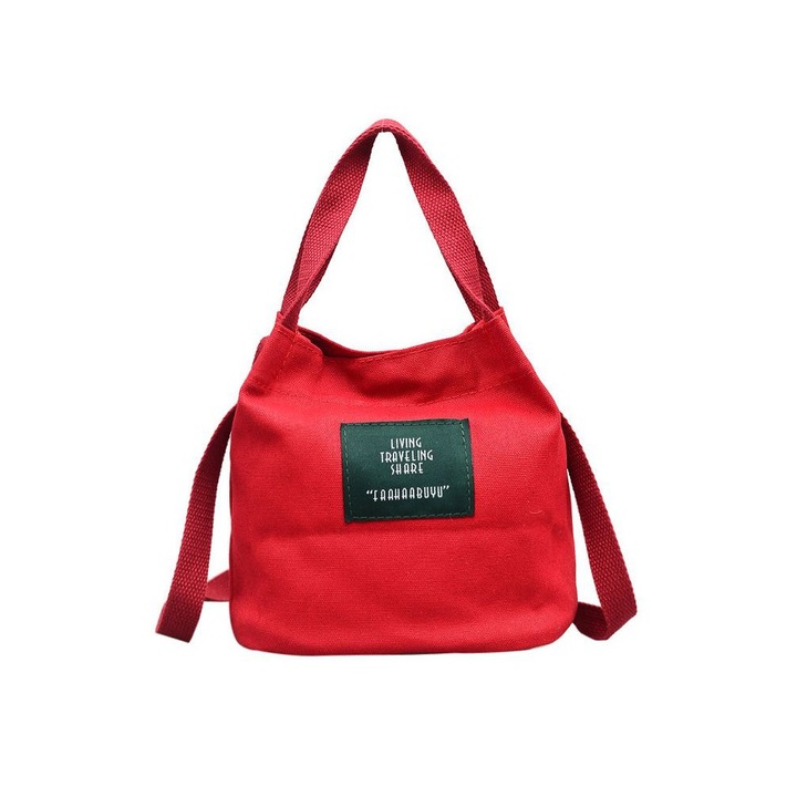 Дамска чанта за през рамо, тип месинджър, 20 х 20 х 10 см, червена