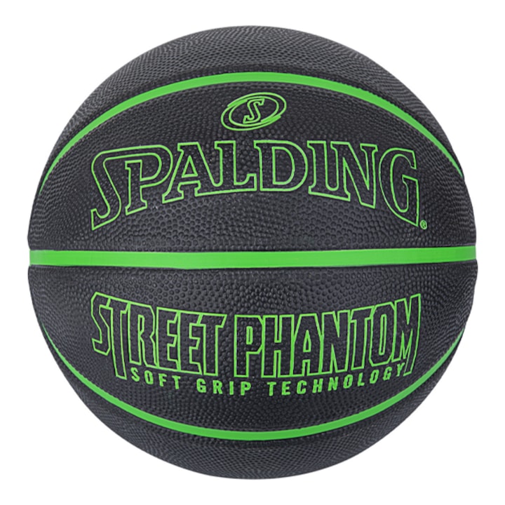 Minge de baschet pentru exterior, Spalding, Street Phantom, Cauciuc, Marime 7, Gri/Verde