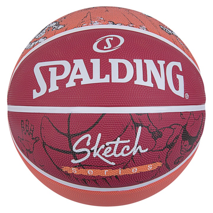 Баскетбол на открито, Spalding, Sketch Drible, каучук, размер 7, многоцветен
