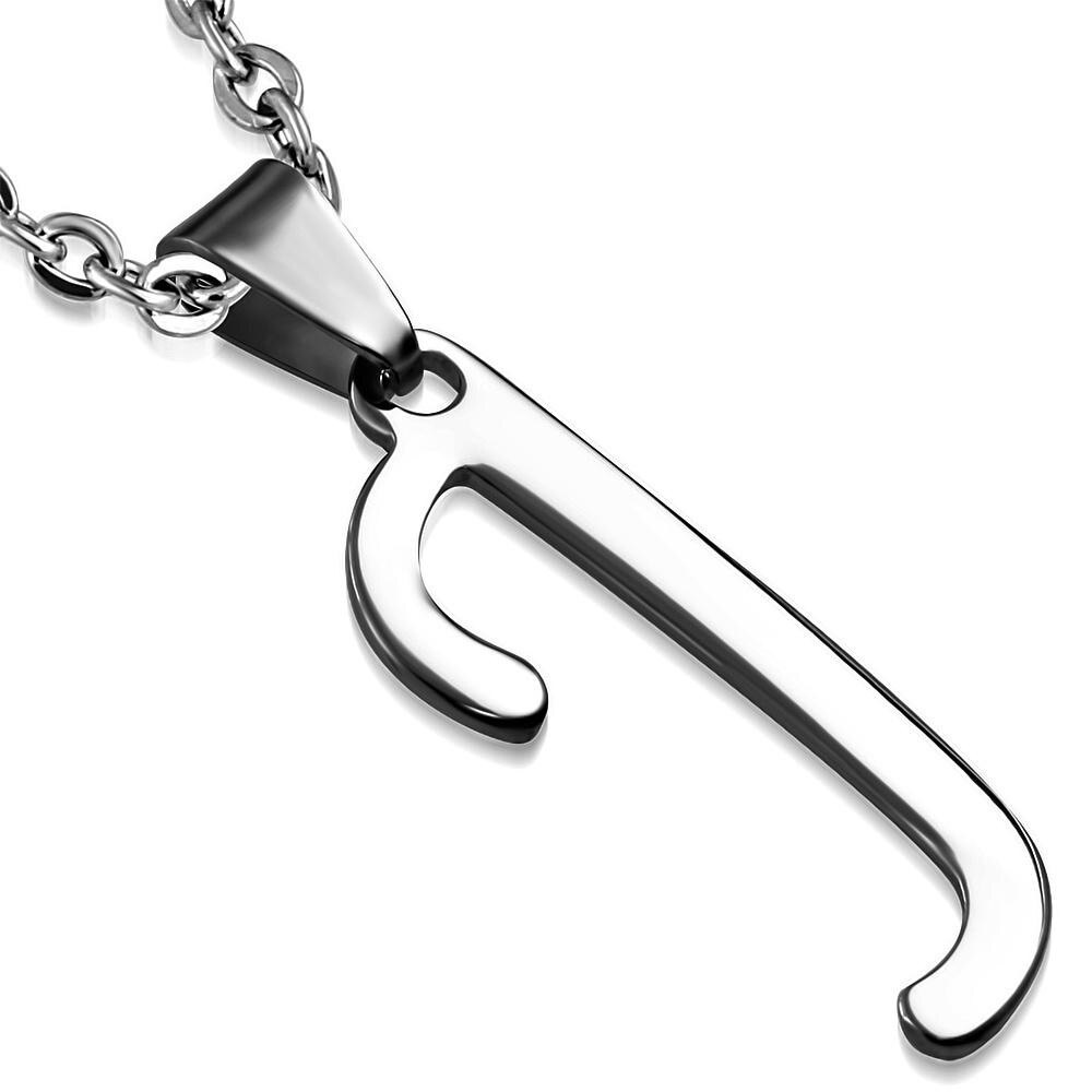 Pandant otel inox litera J Argintiu - BeSpecial