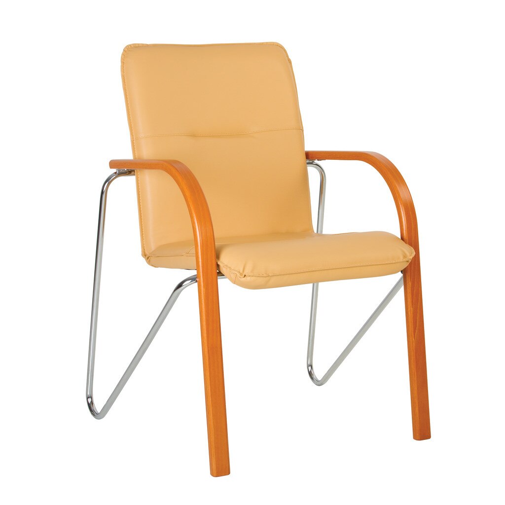 Scaun vizitator SALSA, Ocru piele ecologica