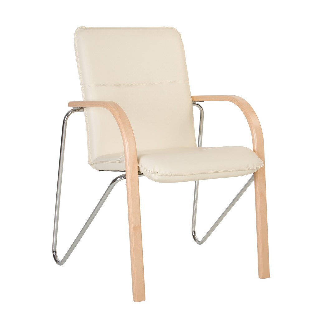 Scaun vizitator SALSA, Crem piele ecologica