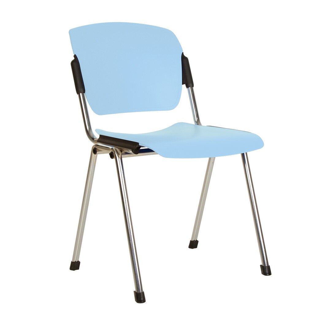 Scaun vizitator ERA Chrome Plast, Albastru deschis
