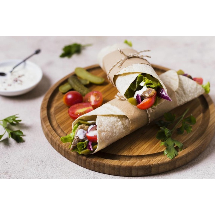 PVC öntapadó tapéta - Kebab On A Wooden Plate, 100 x 150 cm