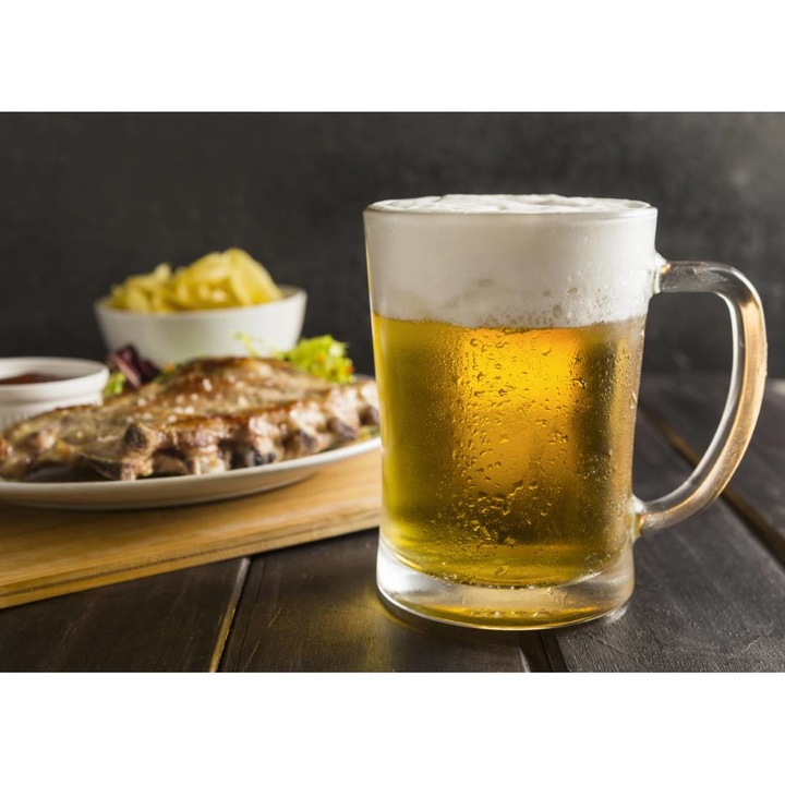 PVC öntapadó tapéta - Beer Pint Meat And Chips, 100 x 150 cm