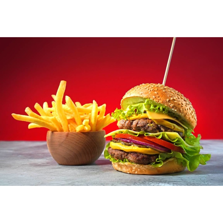 Öntapadó PVC tapéta - Dupla Hamburger burgonyával, 100 x 150 cm