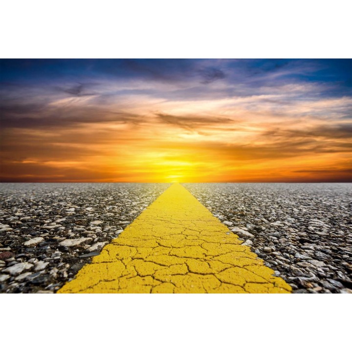 Öntapadó PVC tapéta - Sunset On The Road, 100 x 150 cm