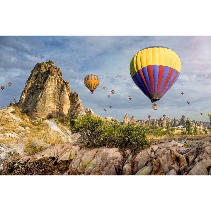PVC öntapadó tapéta - Colorful Balloons Above the Mountains, 100 x 150 cm