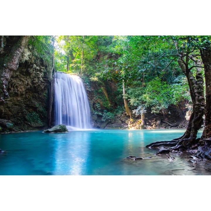 Öntapadó PVC tapéta - Vízesés az erdőben Thaiföldről, 100 x 150 cm
