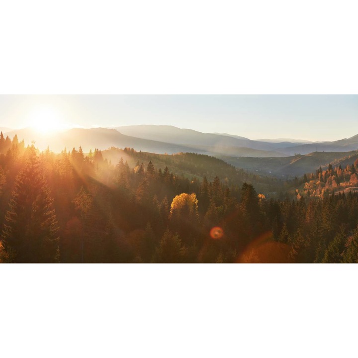 PVC öntapadós tapéta - Köd a hegy felett Napkeltekor, 100 x 150 cm