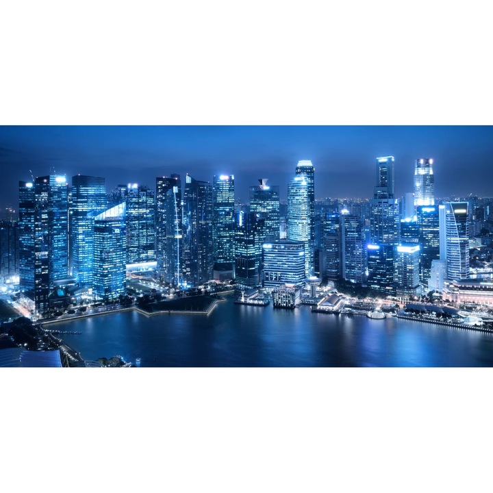 PVC öntapadó tapéta - Modern Irodaházak Szingapúrban, 100 x 150 cm