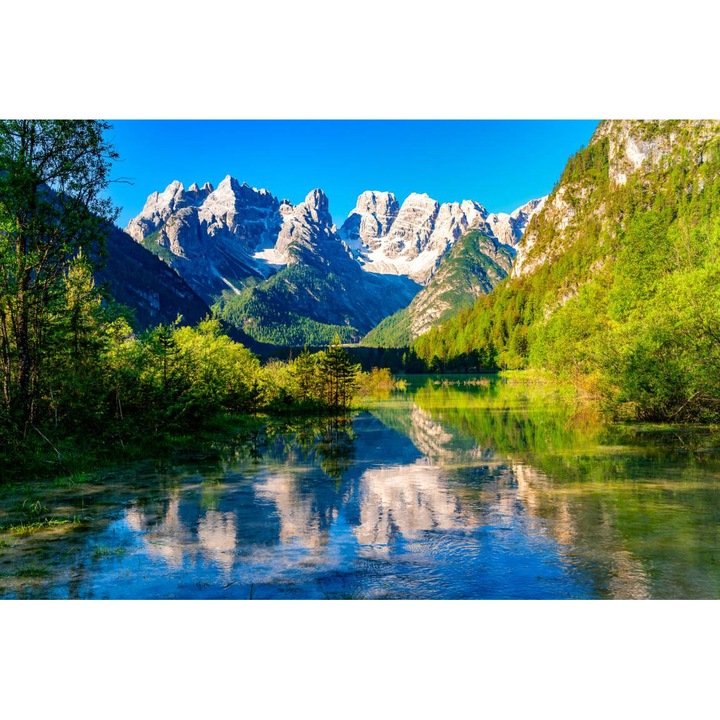 Öntapadó PVC tapéta - A hegyek tava és az erdő, 100 x 150 cm