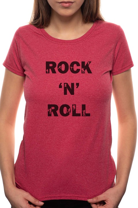 Rock 'n' Roll, Kerek nyakú női póló, 100% Pamut, 519, Bordó