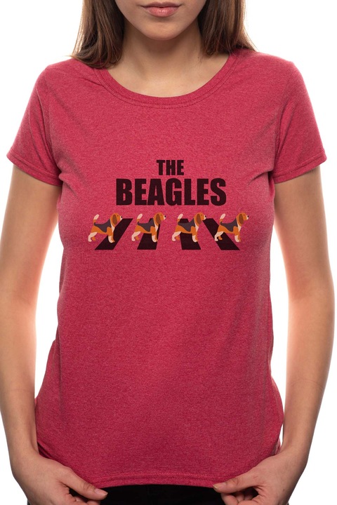 The Beagles, Kerek nyakú női póló, 100% Pamut, 524, Bordó