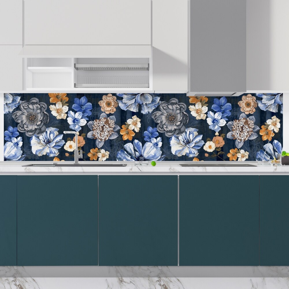 Autocolant Model Traditional Autocolant faianta, laminat, Priti Global, model inflorat, 60x200 cm ...