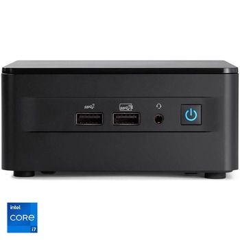 Mini PC Asus NUC 12 Pro RNUC12WSHI700002I cu procesor Intel Core i7-1260P pana la 4.7 GHz, fara RAM, fara stocare, Intel Iris Xe Graphics, No OS, EU cord, Negru